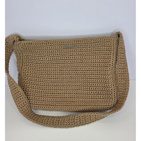 The Sak‎ Medium Beige Brown Crochet Shoulder Boho Hippie Classic Purse - Picture 1 of 5